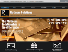 Tablet Screenshot of platinumrelations.com